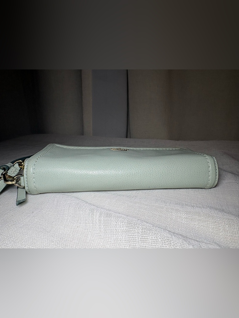 Kate Spade New York Mint Green Pebbled Leather Double Zip Wristlet Wallet - Picture 10 of 11
